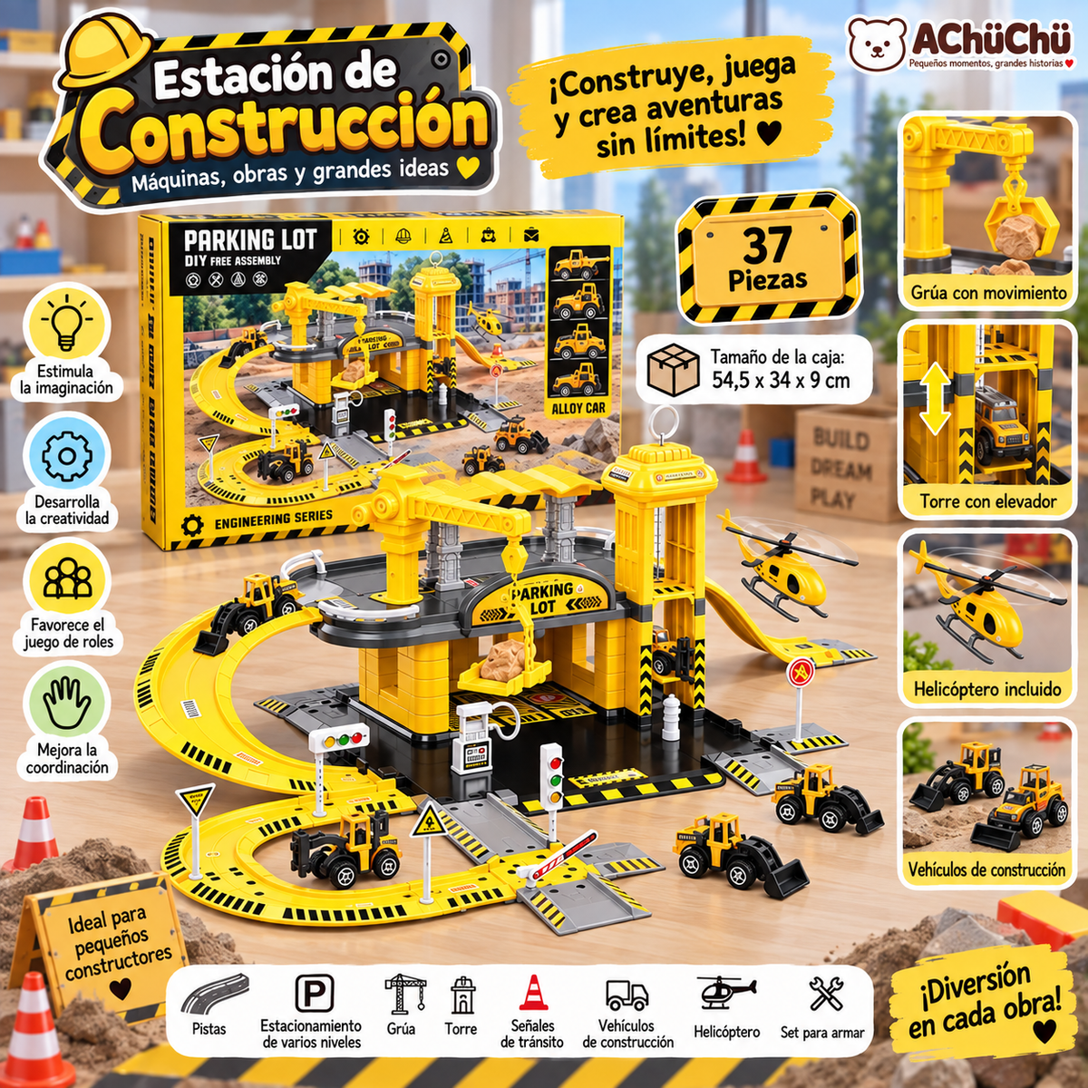 Estación de Bomberos y Parking Infantil - 🚒 MZ480667                      Estación de Construcción y Parking Infantil | 37 piezas          🚧MZ480669 💛