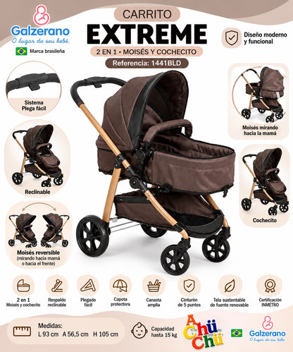 Galzerano Carrito Extreme Vita 2 EN1 - 1442-VGL/1441-BLD/ 1441CAR 🖤🎶✨
¡Elegancia, comodidad y practicidad para disfrutar de cada paseo con tu bebé! ✨🎶