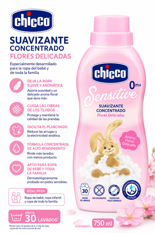 Chicco Higiene Suavisante Flores Delicadas Rosa 750ml 
5876-10 / 122462 🩷