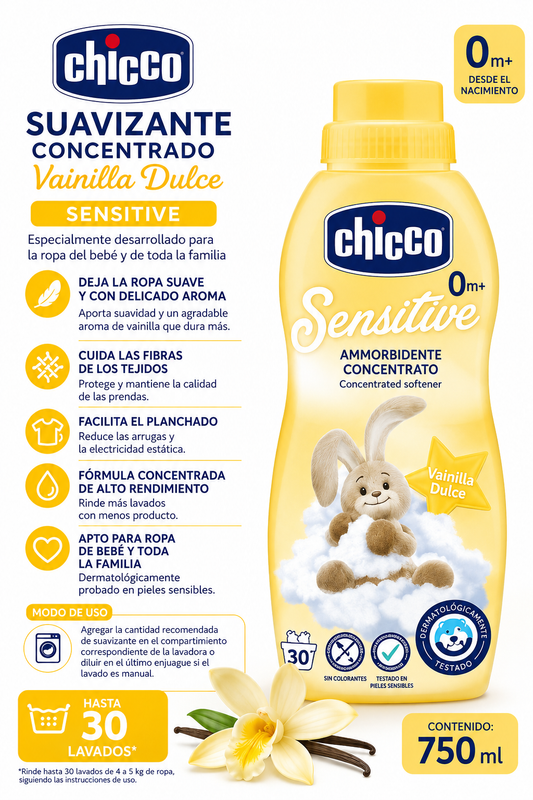 Chicco Higiene Suavizante Vainilla Dulce 750ml - 68294-10 💚