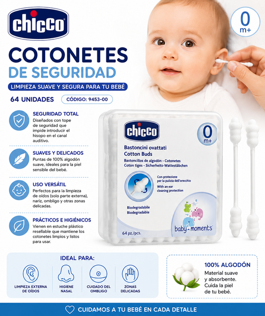 Chicco Cotonetes De Seguridad 64 Und - 9453-00
