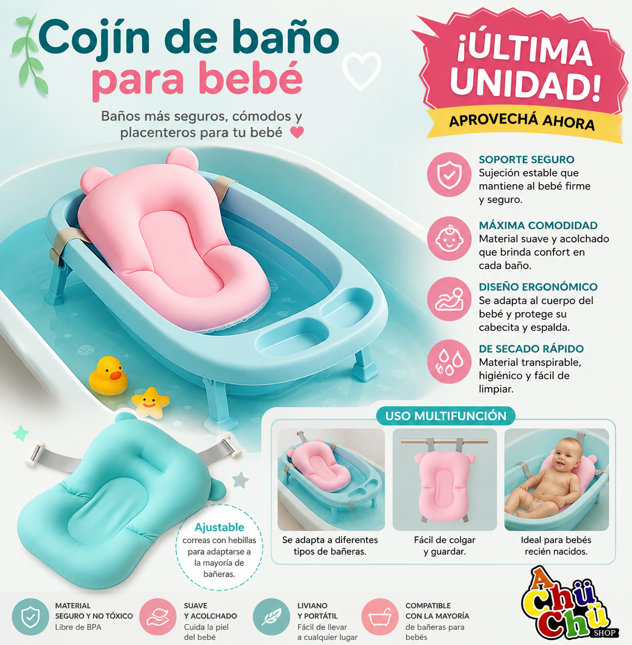 Almohada de Seguranza para Bebe Bañera YD050