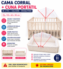 Cama Cuna Portátil De 2 Pcs + Colchón + Mosquitero 110x65x90 - Y609 💚