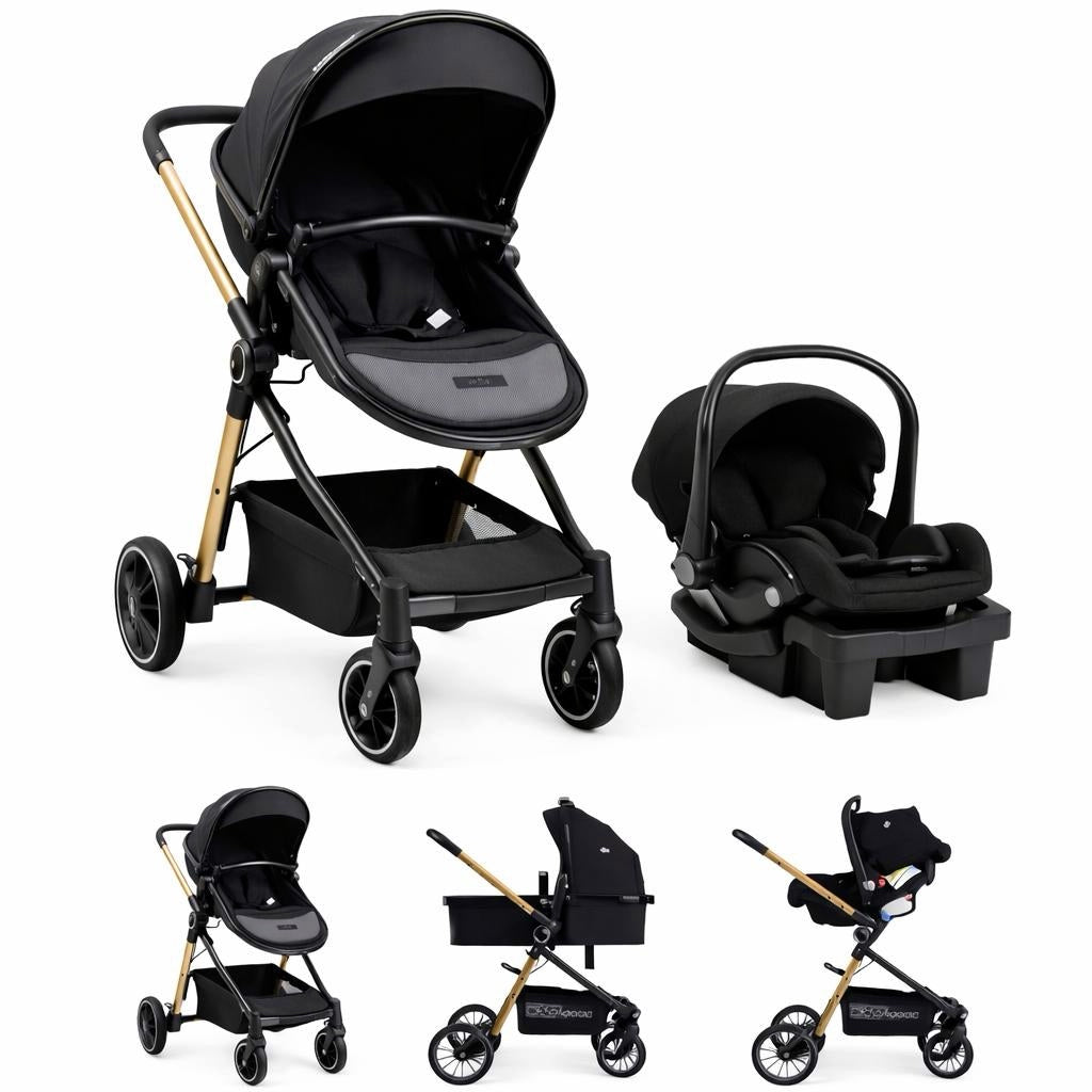 Premium Baby Carrito Moisés C/ Baby Seat + Base P/Auto Mike Negro PBSTR405BK - 498425 💚