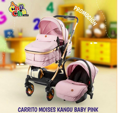 Kangu Baby Carrito Moisés + Silla Baby Seat KB5400 – Rosa 💚