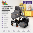 Kangu Baby Carrito Moisés + Silla Baby Seat KB5400 – Gris 💚