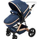 Kangu Baby Carrito Moises 2en1 Ligero y Compacto Azul KB5300 – 11631 💚