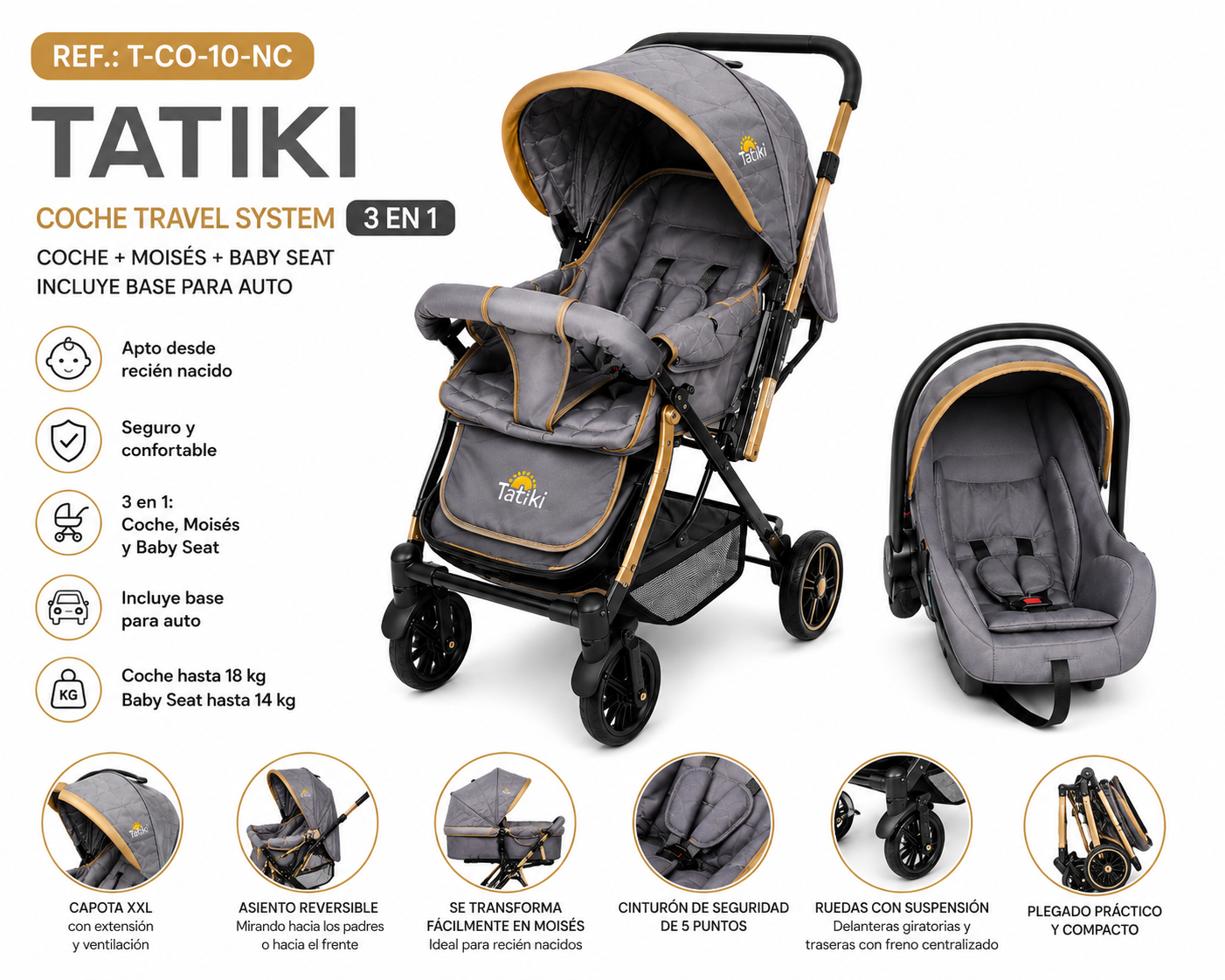 Tatiki Carrito con Baby Seat ONE TCO-10