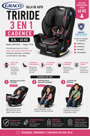 GRACO Silla de Auto TriRide 3en1 – Cadence R.N.-45 kg
Modelo: GR2142105
Código: 177318
