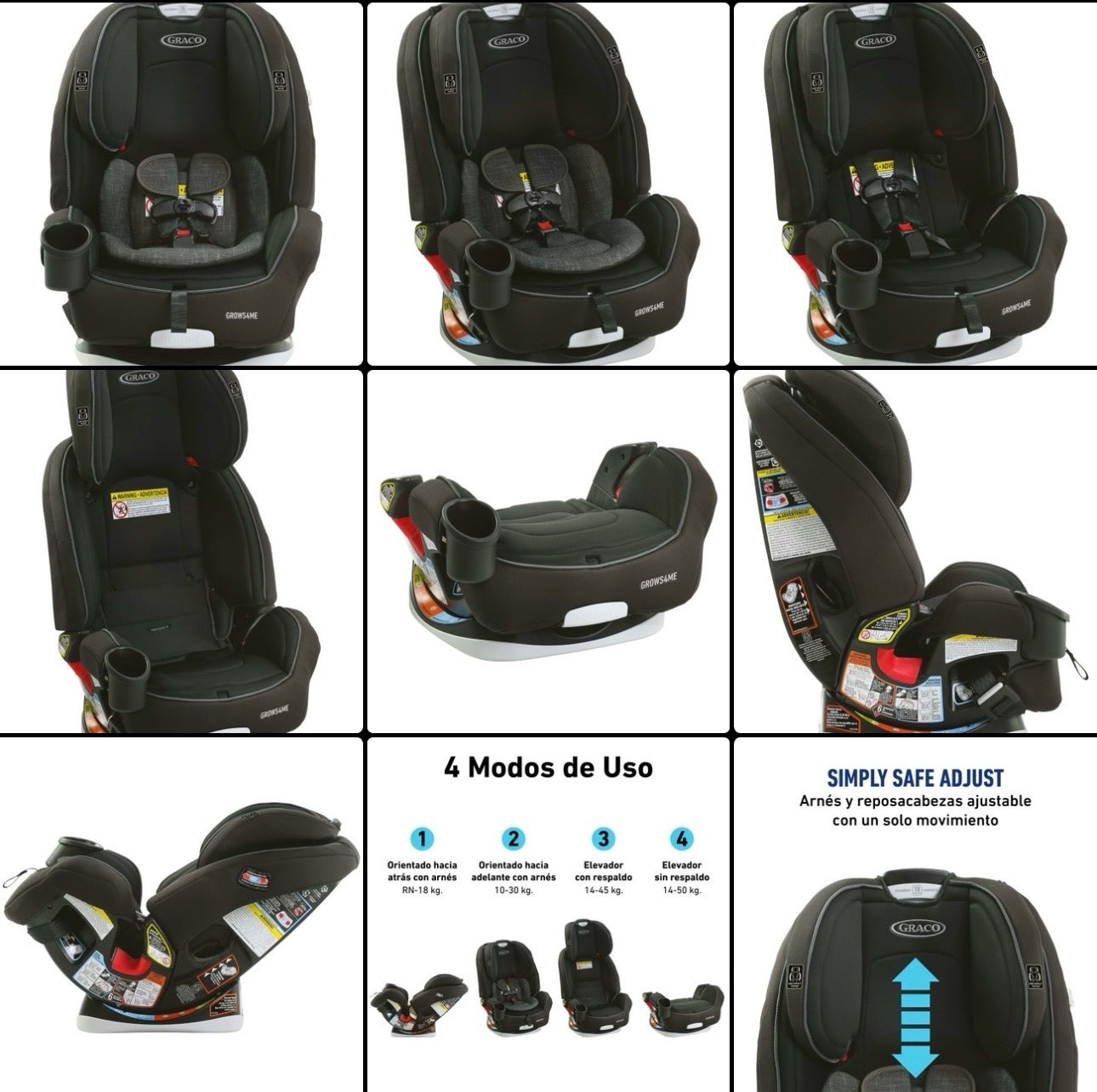 GRACO Silla De Auto Grows4Me 4en1 – West Point R.N.-50 kg
Modelo: GR2095094
Código: 168088