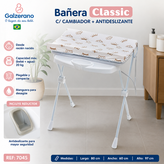 Galzerano Bañera Classic c/ Cambiador + Antideslizante Real  R.N.-20 kg – Ref. 7045