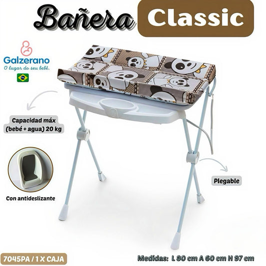 Galzerano Bañera Classic c/ Cambiador + Antideslizante Zoo Panda R.N.-20 kg – Ref. 7045