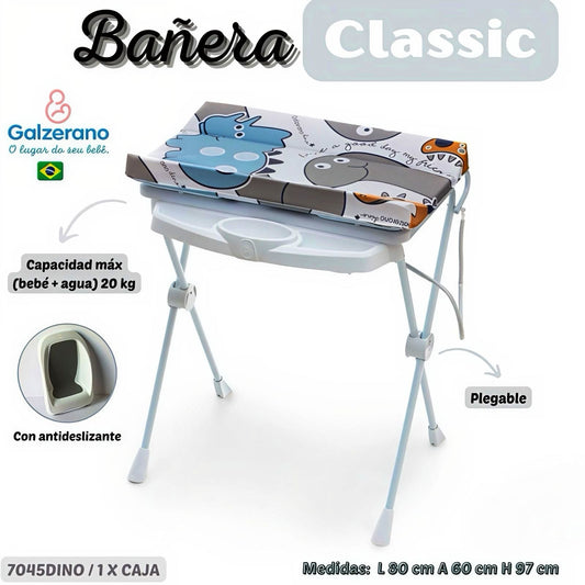 Galzerano Bañera Classic c/ Cambiador + Antideslizante Zoo Dino R.N.-20 kg – Ref. 7045