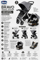 Chicco Carrito Bravo Travel System + Baby Comfort + Base Para Auto Camden USA 79632-92 - 612059