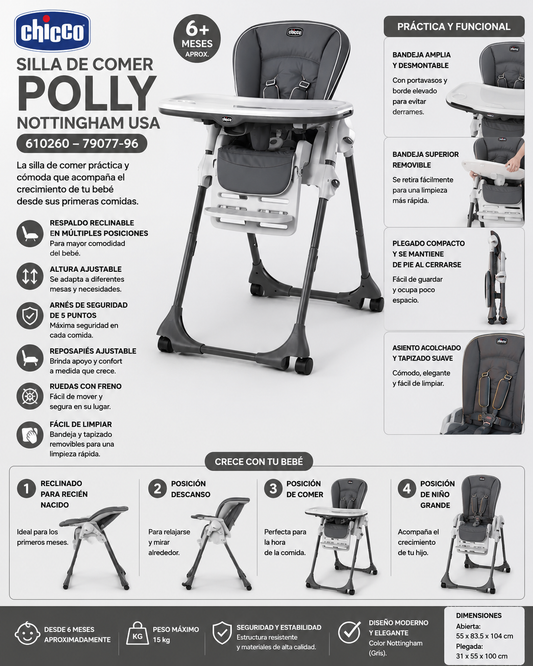 Chicco Silla de Comer Polly Nottingham USA 79077-96