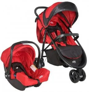 Infanti by Joie Travel System Meet Litetrax Crimson Color Rojo 
Carrito 3 ruedas + Baby Confort + Base para Auto
Modelo: T1112