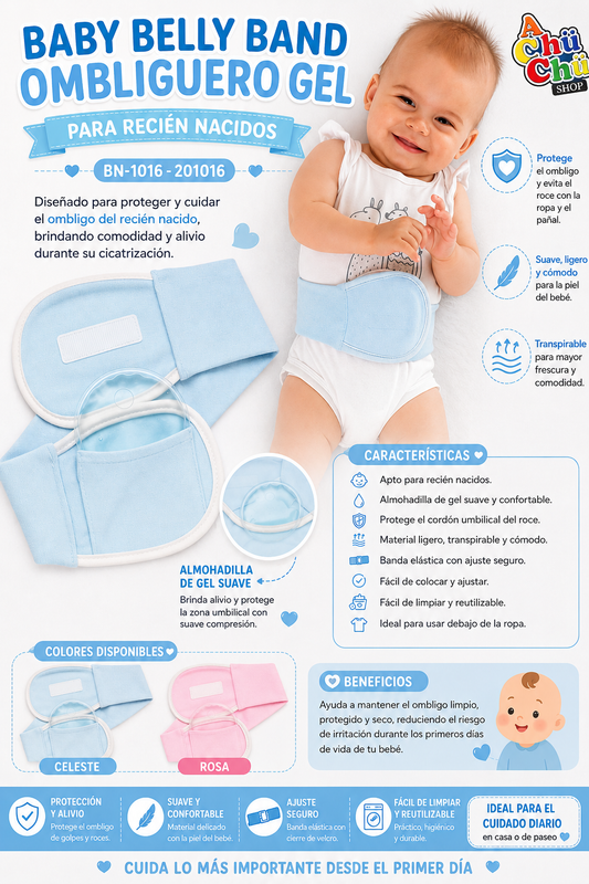 Baby Belly Band Ombliguero Gel Para Recién Nacidos Color Rosa BN1016 – 201016 (Cópia)