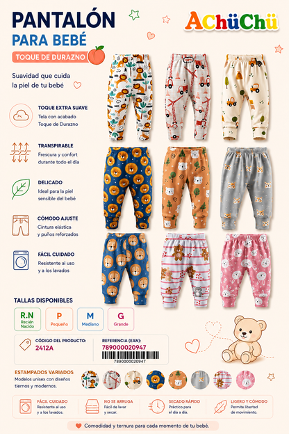 Baby Pantalón para bebé – Toque de durazno - 2412A