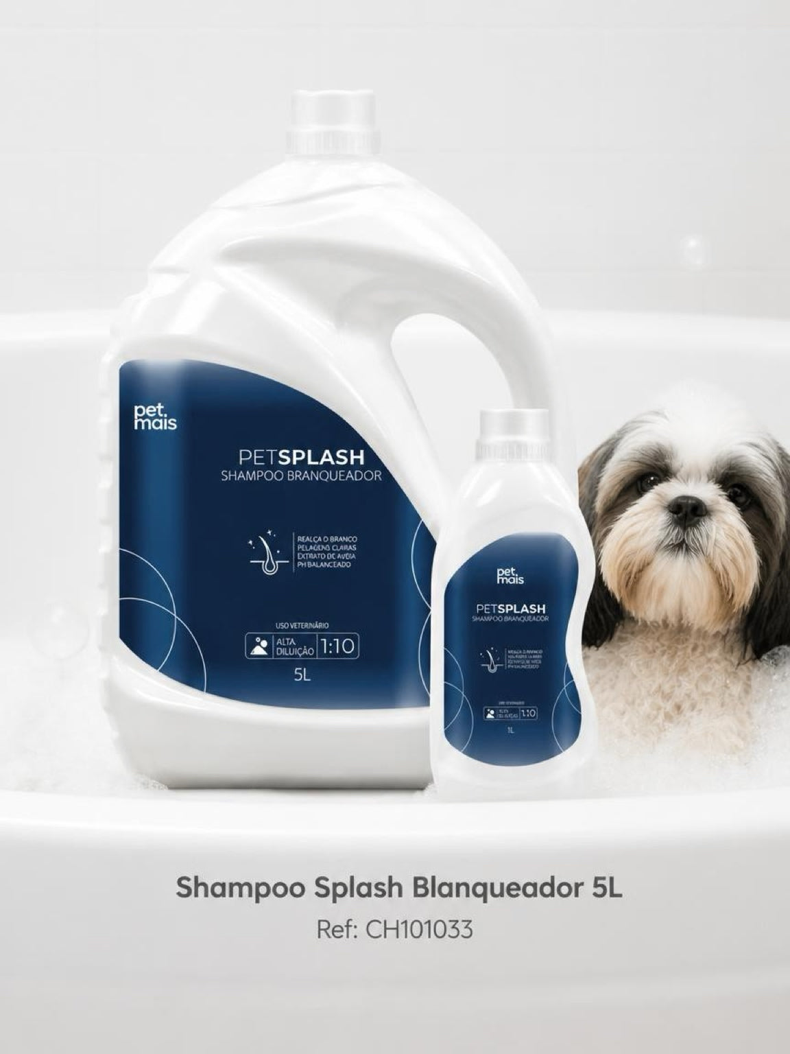 Nuevo Pet’s 🐾 Shampoo Pet Splash Branqueador 5 Litros - CH101033