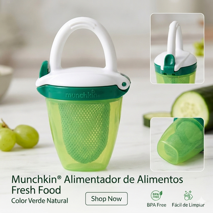 Munchkin Chupete Alimentador de Mallas C/Tapa para Fruta y Verduras Verde 6m+ MU 24193 - 241833