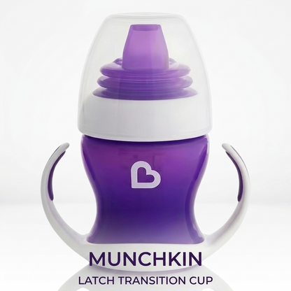Munchkin Alimentación Vaso de Transición C/Asas Gentle 4m+ Color Lilas 118ML MU17129