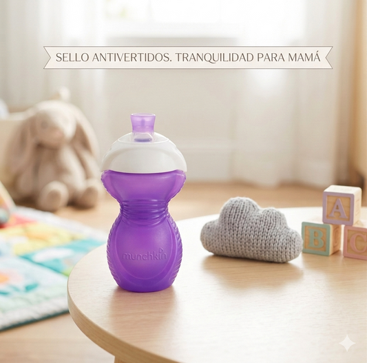 Munchkin Alimentación Vasito Click Lock C/Pico Bite Proof 266ML Coloca  Lilas 9m+ MU 44176 - 441660