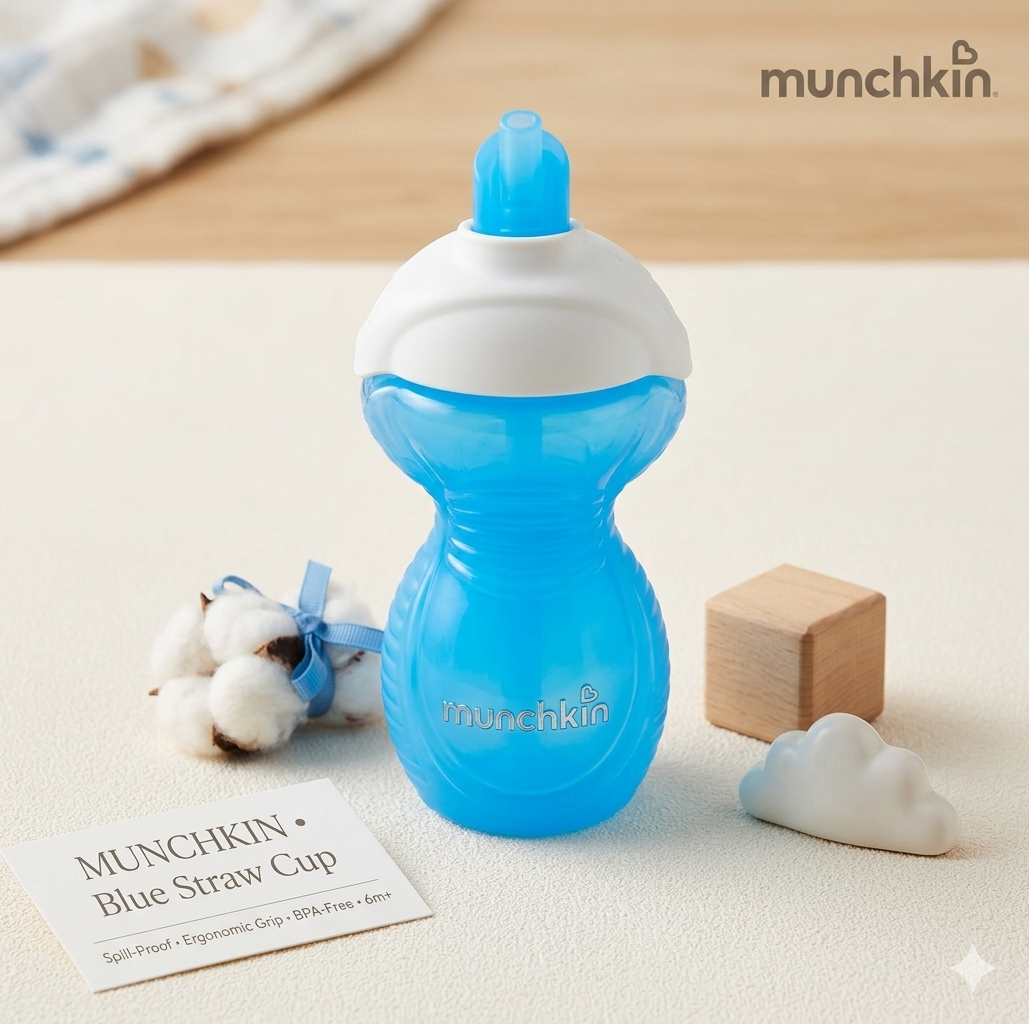 Munchkin Alimentación Vasito Click Lock C/Pico Bite Proof Color Celeste 266ML 9m+ MU 44176 - 441660