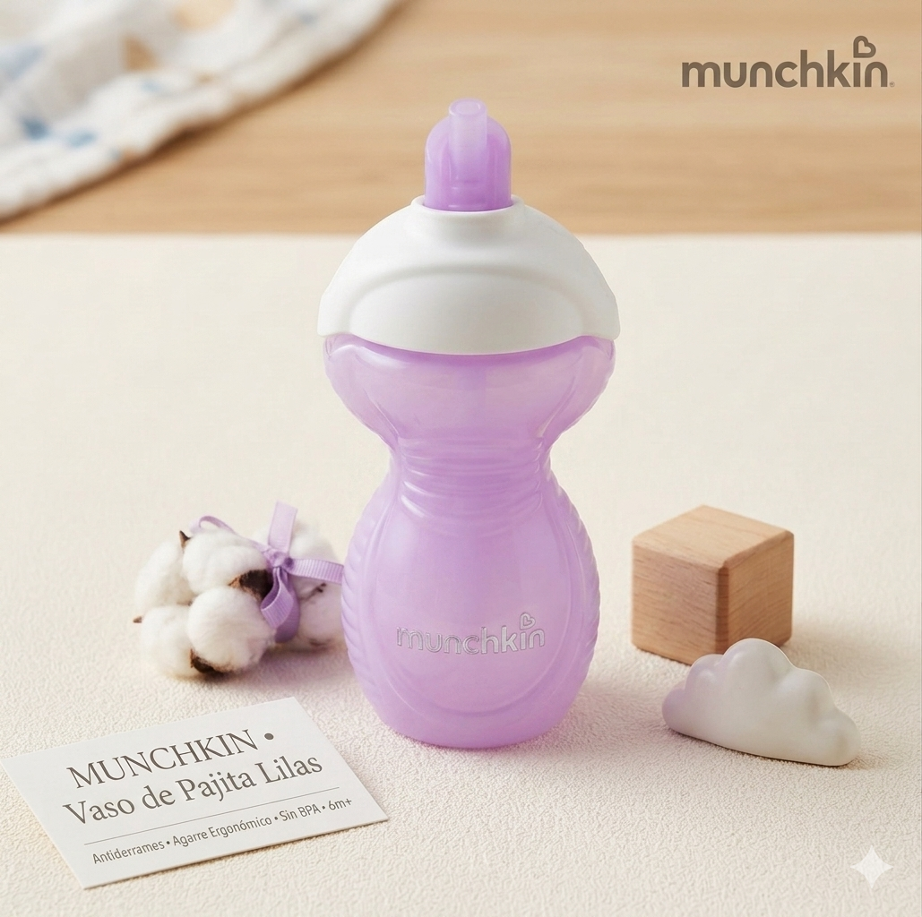 Munchkin Alimentación Vasito Click Lock C/Pico Bite Proof Color Lilas 266ML 9m+ MU 44176 - 441660