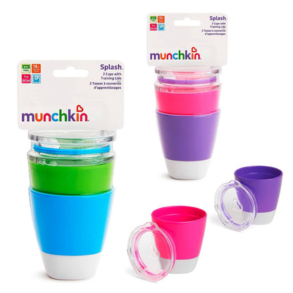 Munchkin Alimentación Vasitos Splash C/Tapa Verde - Azul / Rosa Pack X2 18m+ 207ML MU11435 - 114885