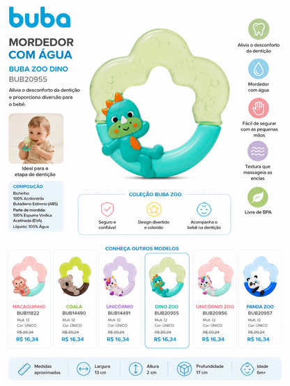 Buba Mordedor con Agua Zoo         🦖 Dino — BUB20955
🦄 Unicornio — BUB20956
🐼 Panda — BUB20957