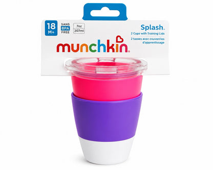 Munchkin Alimentación Vasitos Splash C/Tapa Verde - Azul / Rosa Pack X2 18m+ 207ML MU11435 - 114885