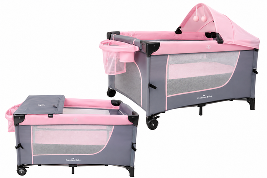 Premium Baby Cuna Corralito Colecho Pro con Cambiador Rosado – PB-D103PK / 139765 💚