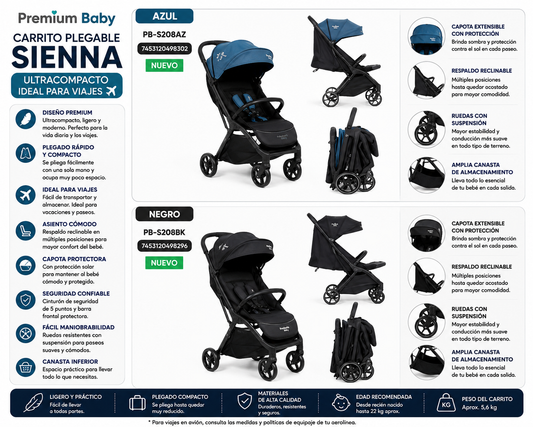 New ✨Premium Baby Carrito Plegable Sienna Ultracompacto – Ideal para Viajes ✈️

💙 Azul — PB-S208AZ
🖤 Negro — PB-S208BK 💛

✨ ¡Diseño premium, ligero y compacto para acompañar cada paseo! ✨