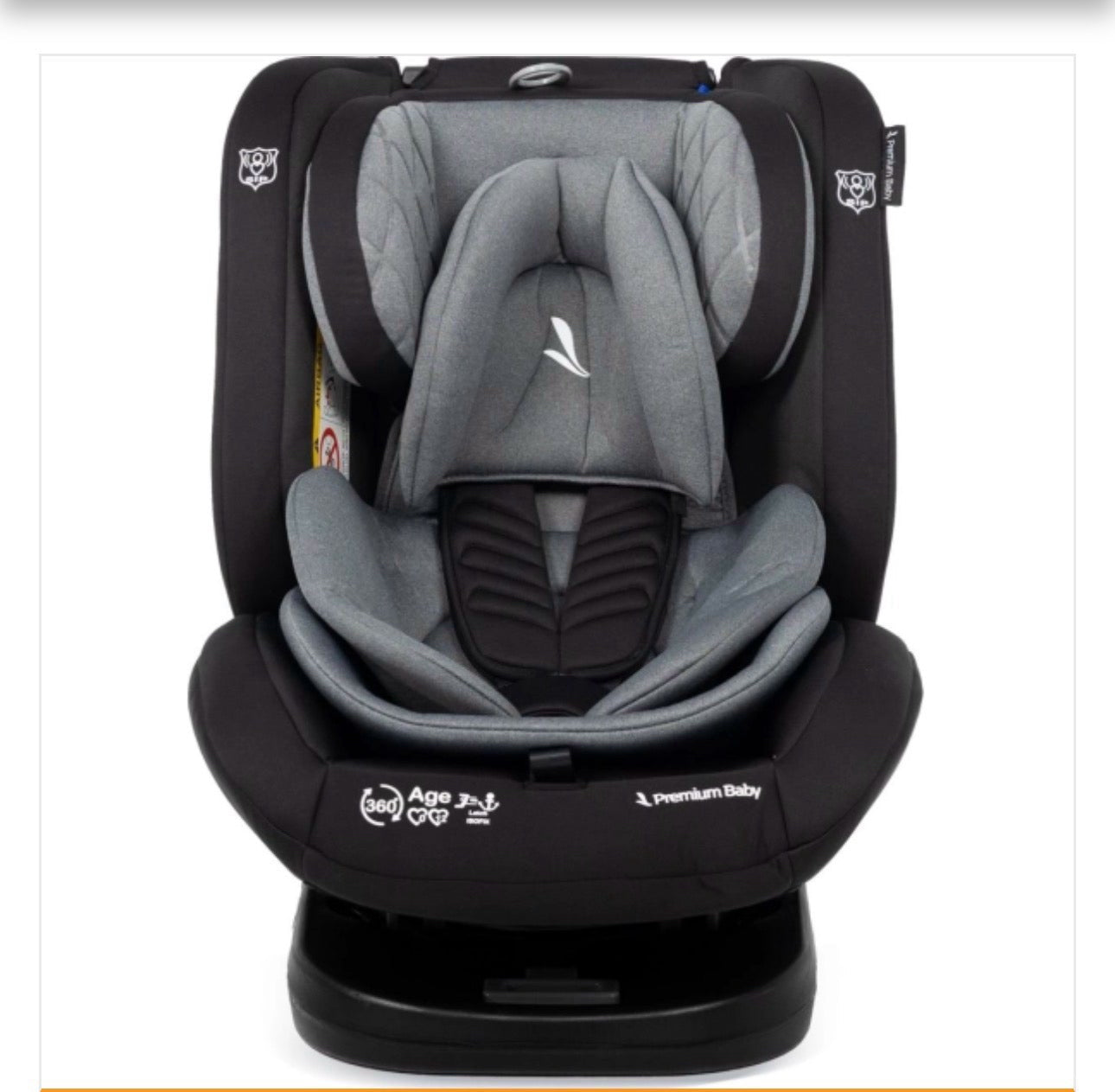 Premium Baby Silla de Auto First 360° 2.0 ISOFIX & Top Tether Gris/Negro R.N.–36 kg – PB-CFX501 / 2096653 💛