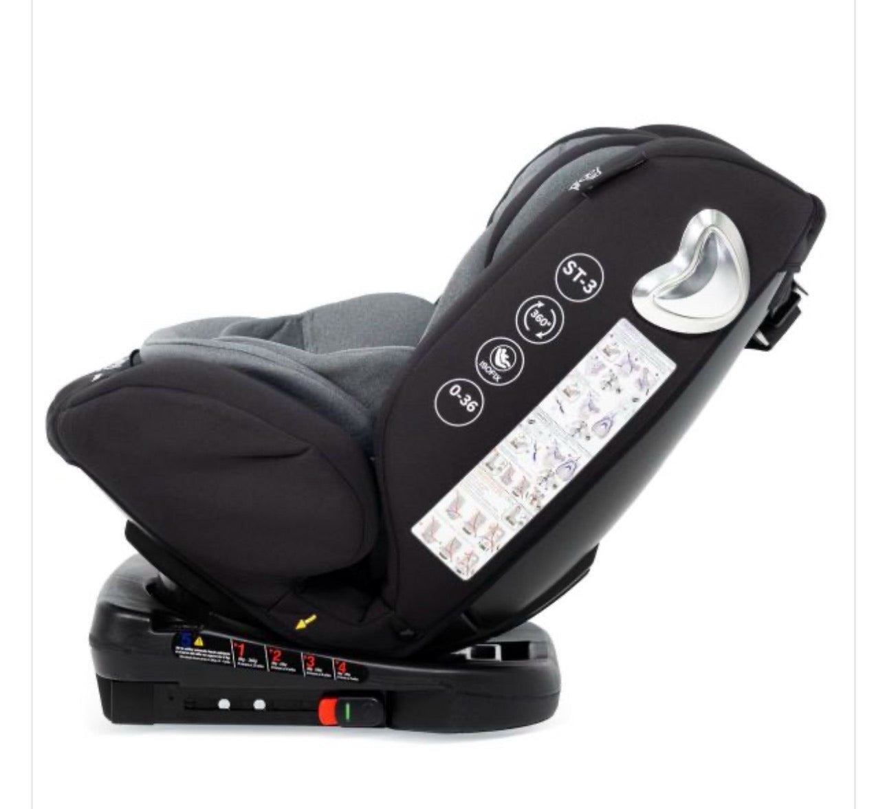 Premium Baby Silla de Auto First 360° 2.0 ISOFIX & Top Tether Gris/Negro R.N.–36 kg – PB-CFX501 / 2096653 💛