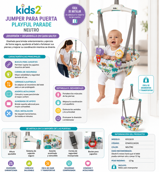 Kids2 Jumper para Puerta Playful Parade - KD11619 💛