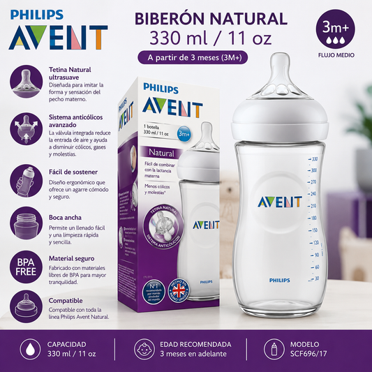 Avent biberón Natural 330ml 3M+ SCY696/17 - 69617