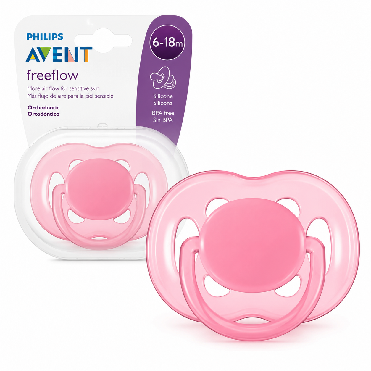 Avent Chupete Freeflow 6–18 Meses x1 – Rosa SCF178/14 - 17814
✨ ¡Comodidad, frescura y tranquilidad para tu bebé! 👶💕
