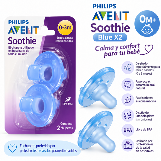 Avent Chupete Soothie Blue x2 0M+ SCF190/03 - 19003