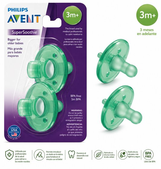 Avent Chupete Soothie Verde Vainilla x2 3M+ SCF192/05 - 19205 Color Verde 💚