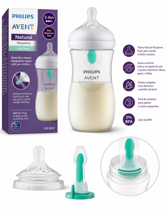 Avent Biberón Natural Response con AirFree – 260 ml / 9oz - SCY673/01 - 9006712