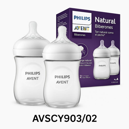 Avent Biberón Natural Response Vidrio Set x2 120 ml – SCY903/02 - 9006736