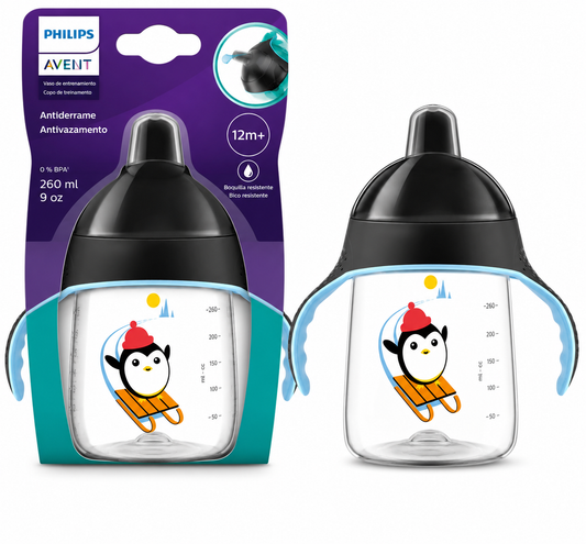 Avent Vaso de Entrenamiento Antiderrame Mágico con Asas 260ml Negro 12M+ SCF753/03
Negro (Pingüino) 260 ml (9 oz)
12M+