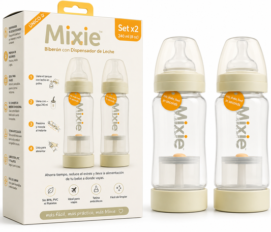 Baby B.Box Biberón Mixie Bottle Dispensador de Leche Set X2 651635 - 2 biberones con dispensador de leche integrado Capacidad: 240 ml (8 oz)