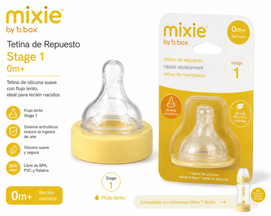 Baby B.Box Mixie Tetina N.º 1 0M+ Flujo: Nivel 1 – Flujo lento - 963166