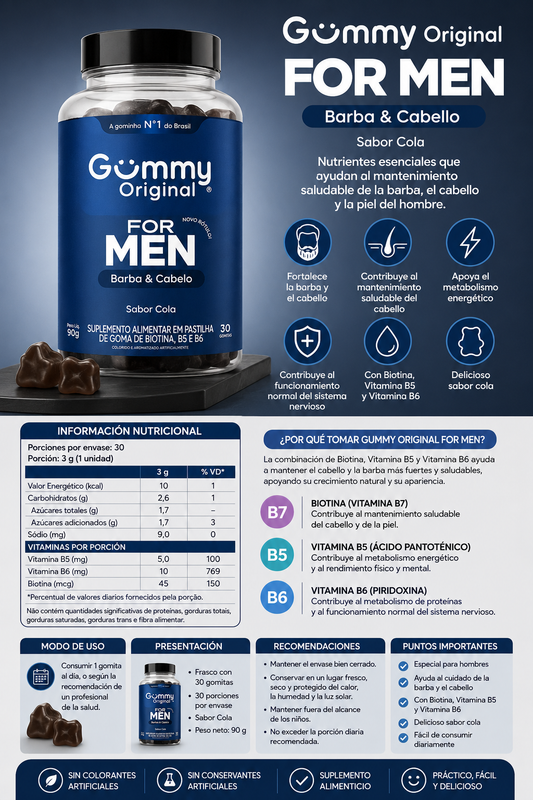 Gummy Original For Men – Barba & Cabello 🩵💙