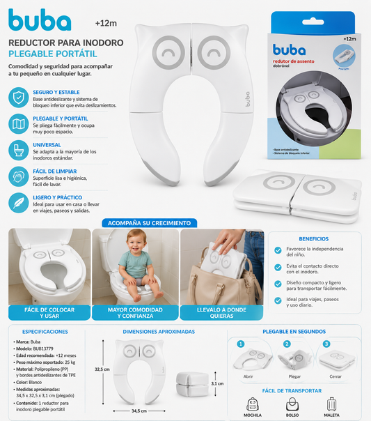 BUBA Baño Reductor para Inodoro Plegable Portátil - Pinico 
BUB13779 💛