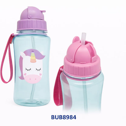 Buba Botella con Pajita y Tapa Antiderrame 350ml 12m+ Unicornio - BUB8984 🦄