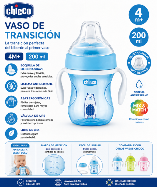 Chicco Vaso de Transición 200ml Azul 4m+6911-20 - 4069989