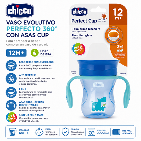 Chicco Vaso Perfecto 360° Color Azul 12M+ 6951-20 - 4070060